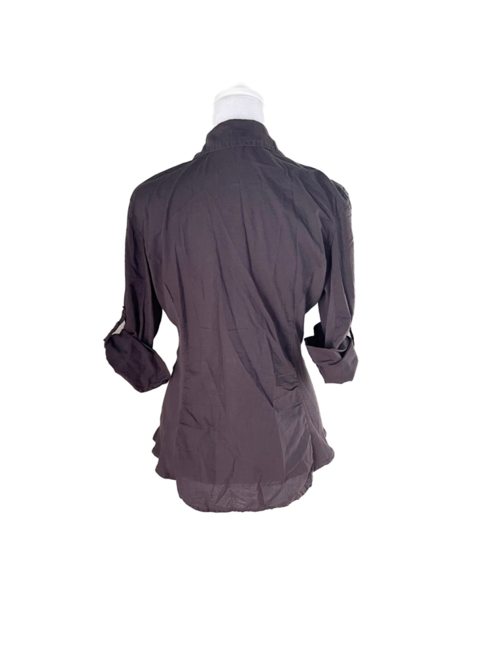 James Perse Standard Charcoal Button Front Utility Shirt Stretch Side Size 3 - Picture 4 of 11